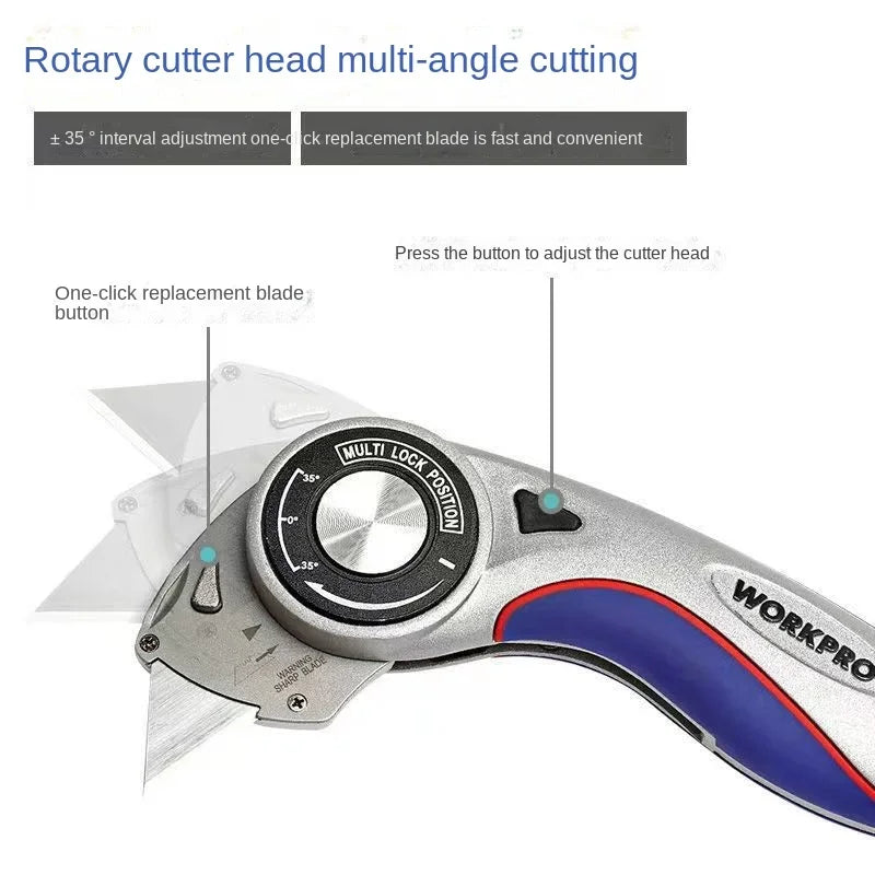 Folding Electrician Utility Knife - Heavy-Duty Cable Stripping, Carpet & Wallpaper Cutting Tool