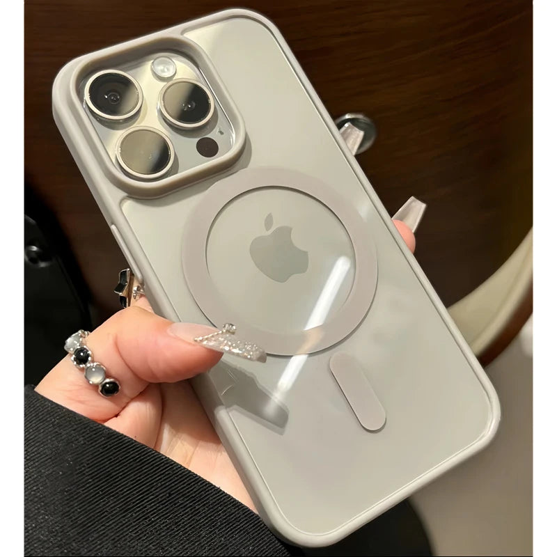 Luxury MagSafe Transparent Case for iPhone 15, 14, 13, 12, 11, Pro, X, XS, XR, Max, 7, 8, Plus, Mini | Magnetic Wireless Charging Phone Cover