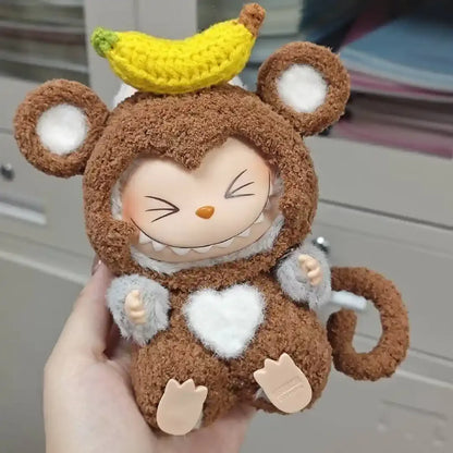 Labubu 17cm Heartbeat Macaron Monkey Toy – Stand-Up Dress-Up Jacket & Pants Suit