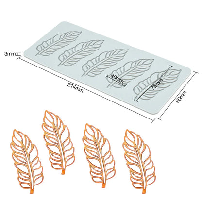 Various Leaves & Geometric Flower Silicone Cake Lace Mold — Cake Decorating Border Tool for Baking