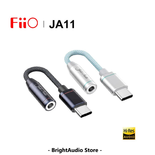 FIIO JadeAudio JA11 USB-C to 3.5mm Headphone Adapter — Hi-Res DAC Audio Cable for Phones
