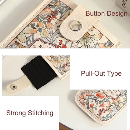 Laminated Mini Card Wallet - Pull-Out RFID Blocking Credit & Business Card Holder with PVC ID Card Case