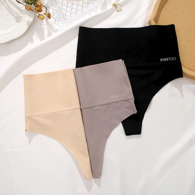 4PCS Seamless Ice Silk Panties Set for Women – Low Waist G-String, Soft Ultra-Thin Sexy Underwear Briefs