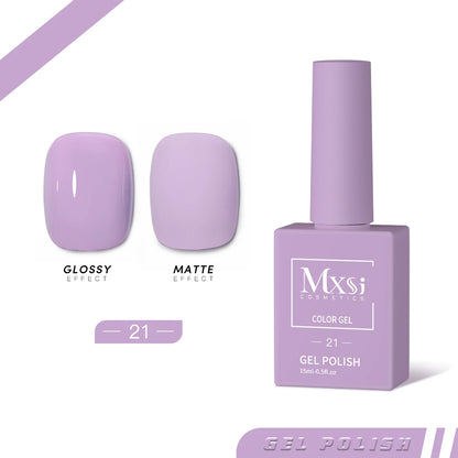 Mxsi 15ml Gel Nail Polish - Neon Brown, Royal Blue, Red, Green & Nude UV Gel Lacquer Colors for Nail Art