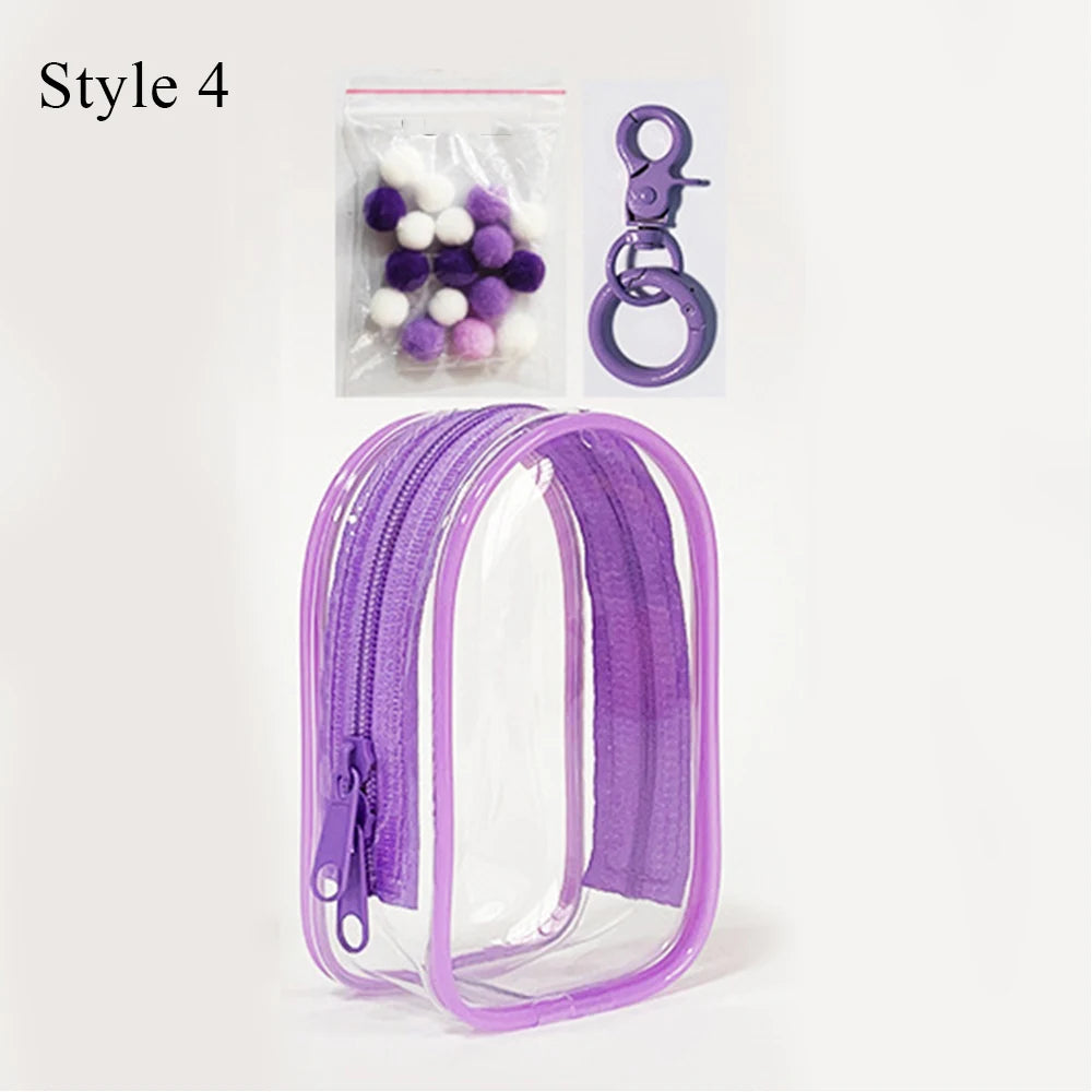 Transparent Jewelry Organizer Box – Plastic Storage Pouch with Keychain, Dustproof Case, Cute Doll Bag for Accessories