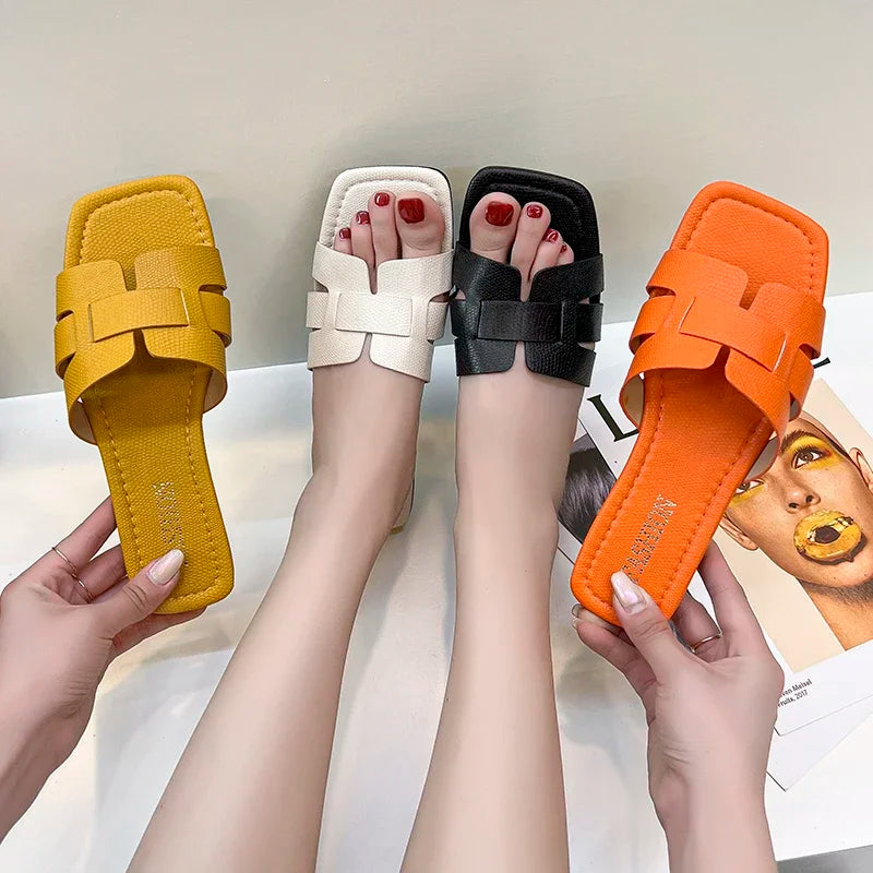 Summer Women's Slippers - High-Quality Slides Sandals & Fashion Beach Flat Shoes for Women