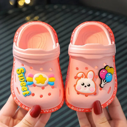 Summer Kids Garden Clogs – Lightweight Breathable Cartoon Slip-On Sandals for Boys & Girls, Baby Beach Slippers