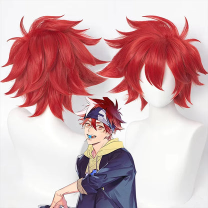 RANYU White Men’s Wig – Short Straight Synthetic Anime Hair, High-Temperature Fiber for Cosplay & Party