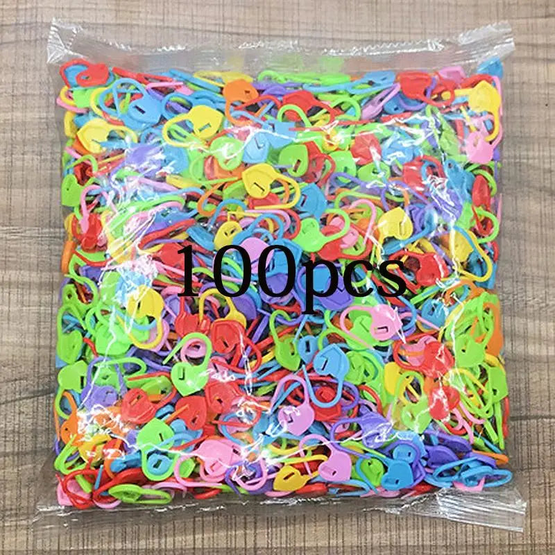 100-1000pcs Mixed Color Plastic Resin Stitch Markers – Small Clip Locking, Crochet, Knitting, and Sewing Tools