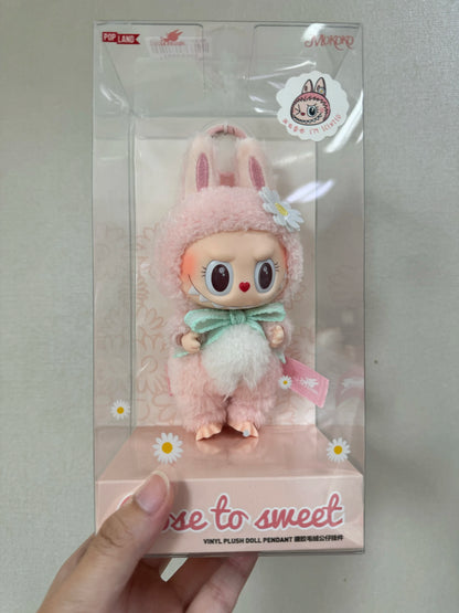 Mokoko 1st Spring Flower Sweetheart Pink Labubu Vinyl Doll - Kawaii Backpack Pendant Decoratio