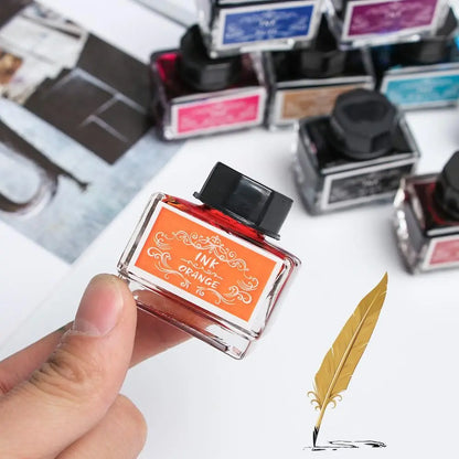 15ml Carbon-Free Fountain Pen Ink — Non-Carbon Ink Bottle for Stationery & Printing