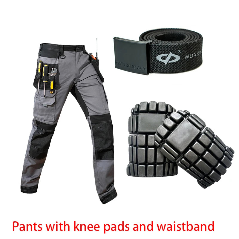 2026 Men’s Multi-Pocket Cargo Work Pants – Durable Wear-Resistant Outdoor Tactical Trousers with Utility Leg Pockets for Work and Hiking