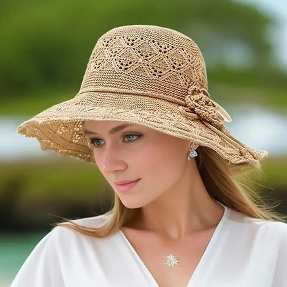 Children’s Summer Foldable Sun Hat – Korean Style Large Brim Hat with Sun Protection for Vacation and Outdoor Use