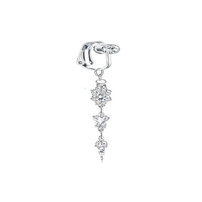Faux Belly Ring - Non-Piercing Clip-On Navel Button Body Jewelry Belly Piercing Accessory