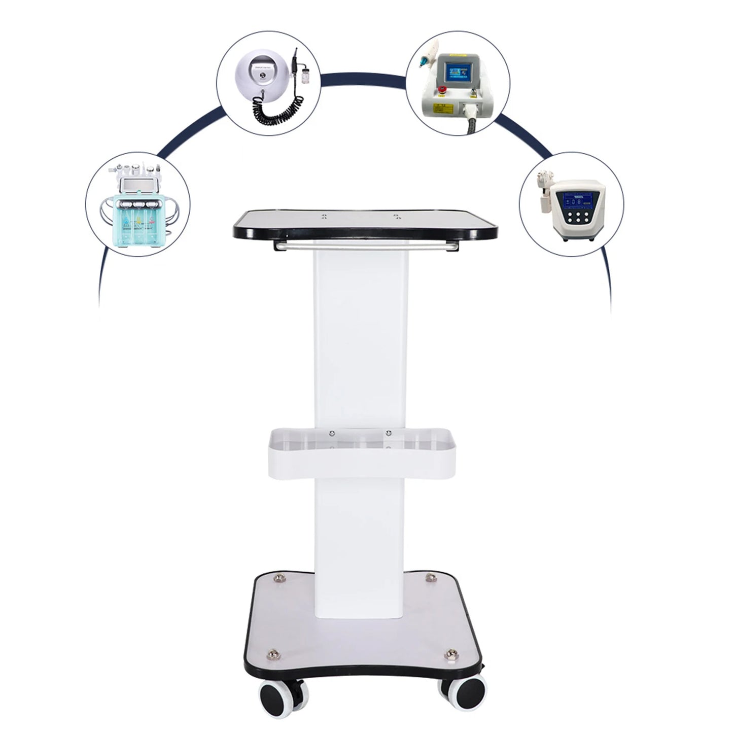 40Kg Salon Rolling Trolley Cart – Spa & Beauty Storage Organizer with Machine Stand, Heavy-Duty Spa Cart