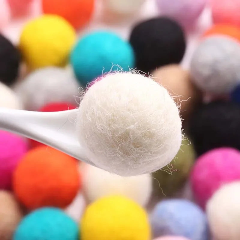 Round Wool Felt Balls - 20mm Mixed Color Pom Poms for DIY Crafts Home Decoration 10pcs Pack