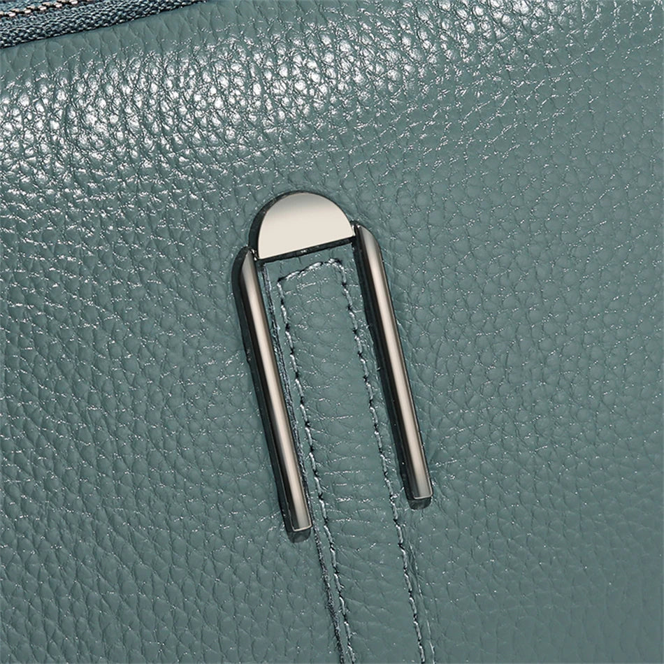 Luxury Genuine Leather Women's Crossbody Bag – Solid Color Shoulder Bag, Clutch & Messenger Purse