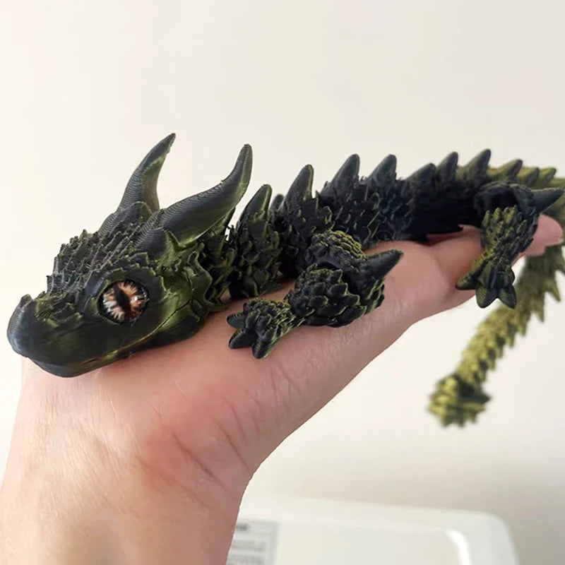 3D Printed Movable Dragon Fidget Toy – Rotatable Articulated Desktop Ornament & Gift for Kids & Adults