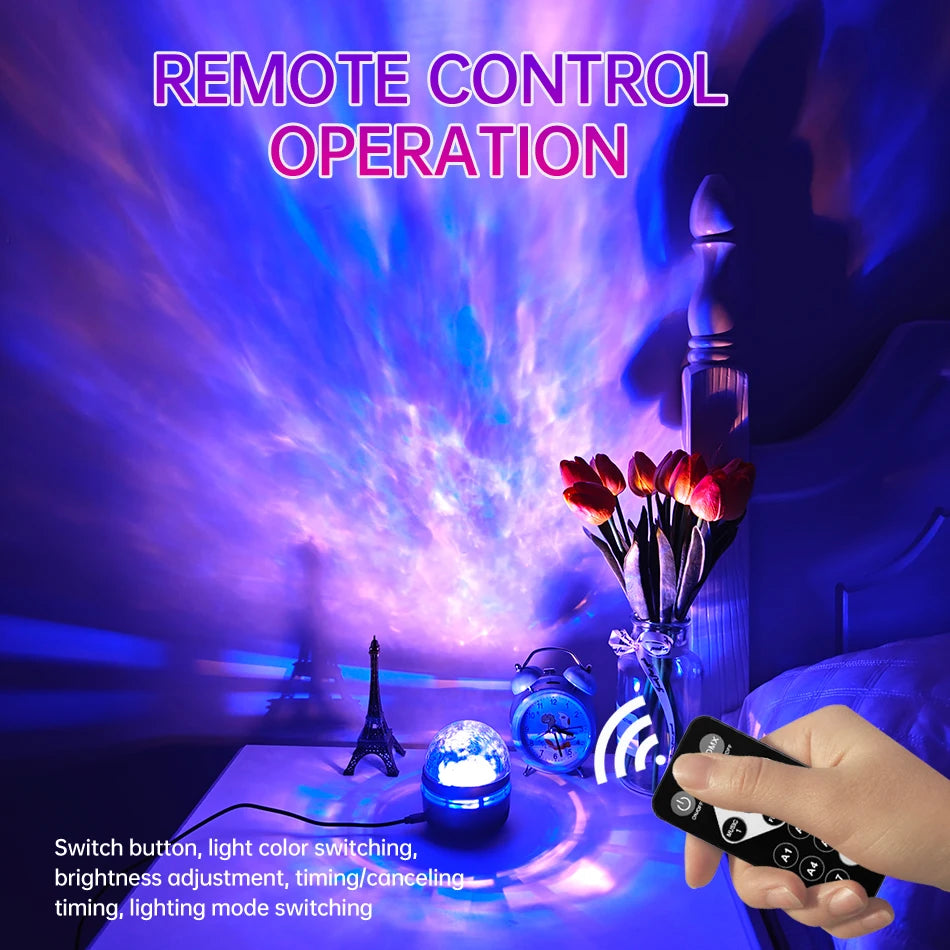 LED Galaxy Night Light Projector - Remote Control Starry Sky Lamp with 7 Modes for Kids Room Decor