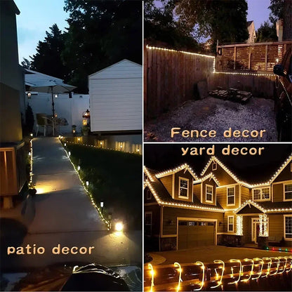 LED Solar String Lights – Waterproof Tube Rope Fairy Lights for Garden, Christmas & Outdoor Holiday Home Decoration
