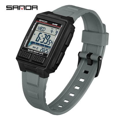 SANDA 2212 Men’s Digital Sports Watch - Multifunction Alarm, Luminous, Waterproof & Shockproof Wristwatch