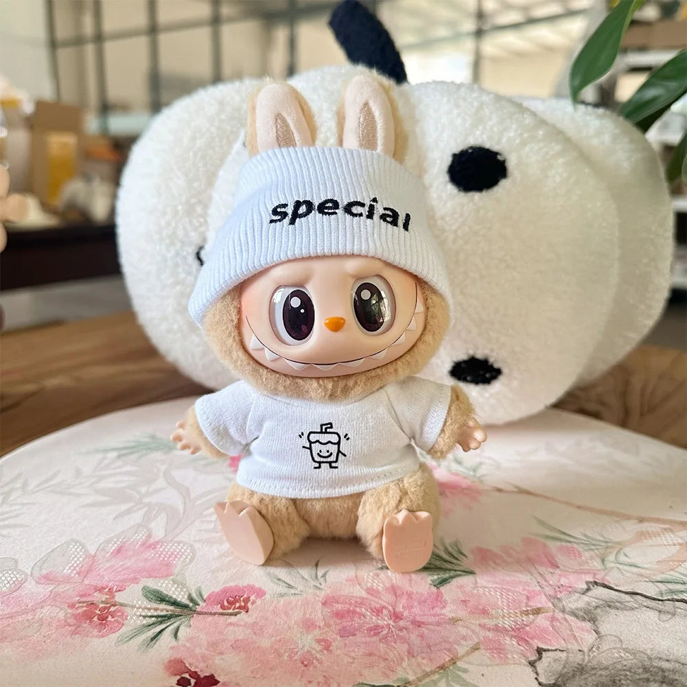 17cm Labubu Doll Clothes — Fashion Hoodies with Color Matching | Doll Accessories & Stylish Outfit