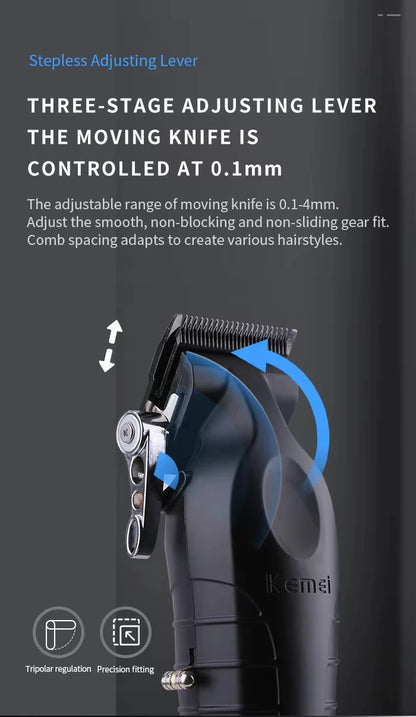 Kemei Professional Hair Clipper Kit – KM-2296, KM-2299, KM-1102 Electric Shaver & Cordless Trimmer for Men’s Hair Cutting