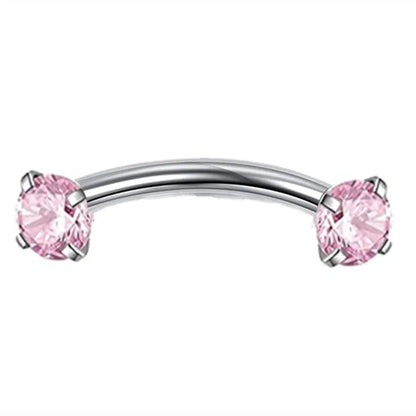 Crystal Curved Barbell Piercing Earrings – Daith, Helix, Tragus & Cartilage Body Jewelry Stud Ring