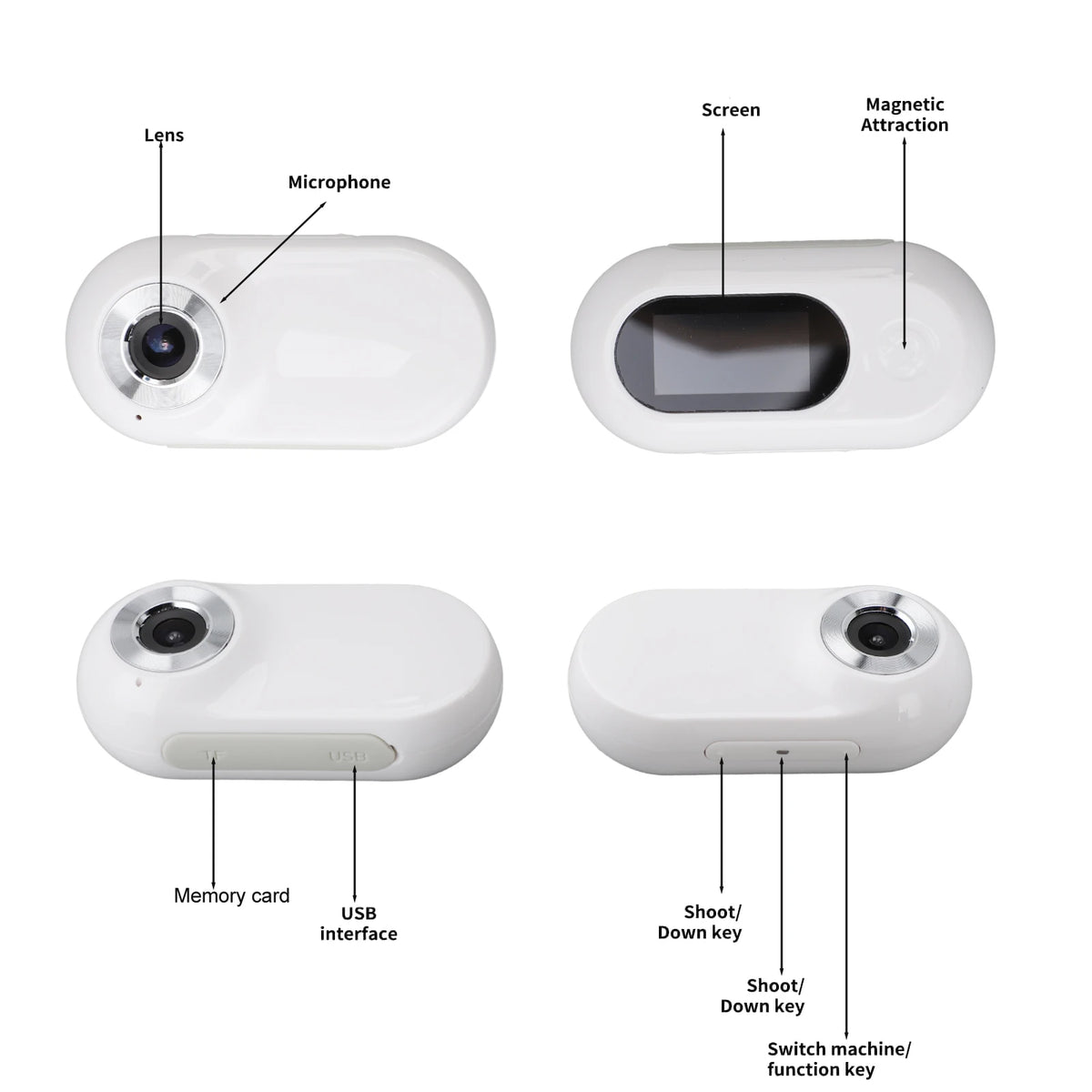 HD 1080P Pet Collar Camera - 170° Wide-Angle Video & Photo Recorder with USB Rechargeable Design for Dogs and Cats