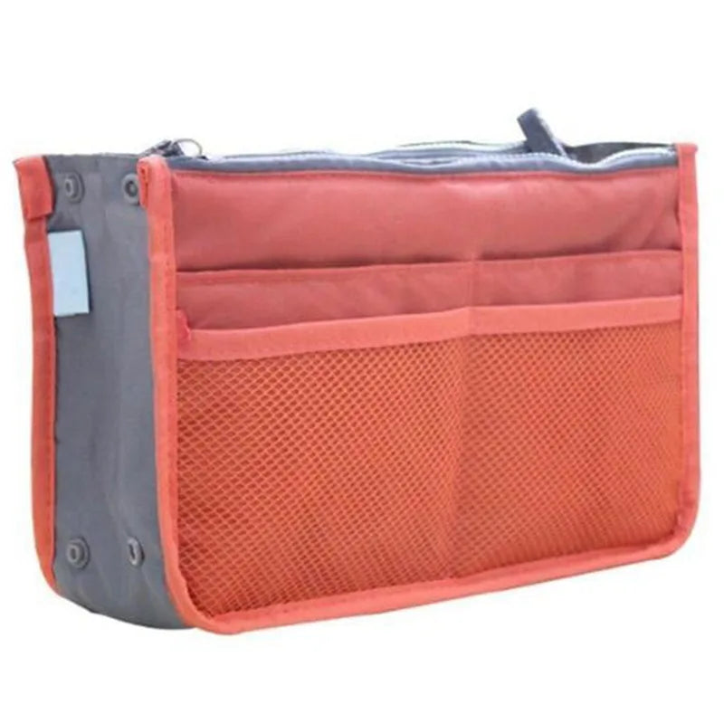 Women’s Nylon Makeup Organizer Insert Bag – Large Capacity Travel Cosmetic Handbag Liner & Tote Purse Organizer for Ladies
