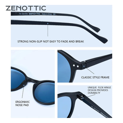 ZENOTTIC Retro Polarized Small Round Sunglasses – Vintage UV400 Shades for Men & Women 2023–2024