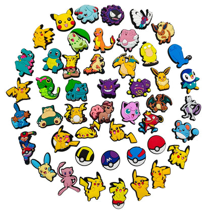 Aoger Pokemon Shoe Charms - Dinosaur PVC Sandals Decoration Buckle - Kids' Gift Accessories