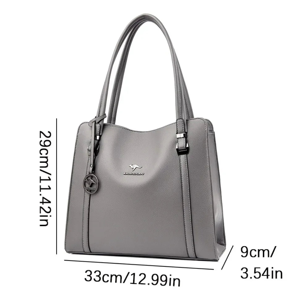 Luxury Women’s Leather Casual Tote Bag – High Quality Large Shoulder & Crossbody Handbag