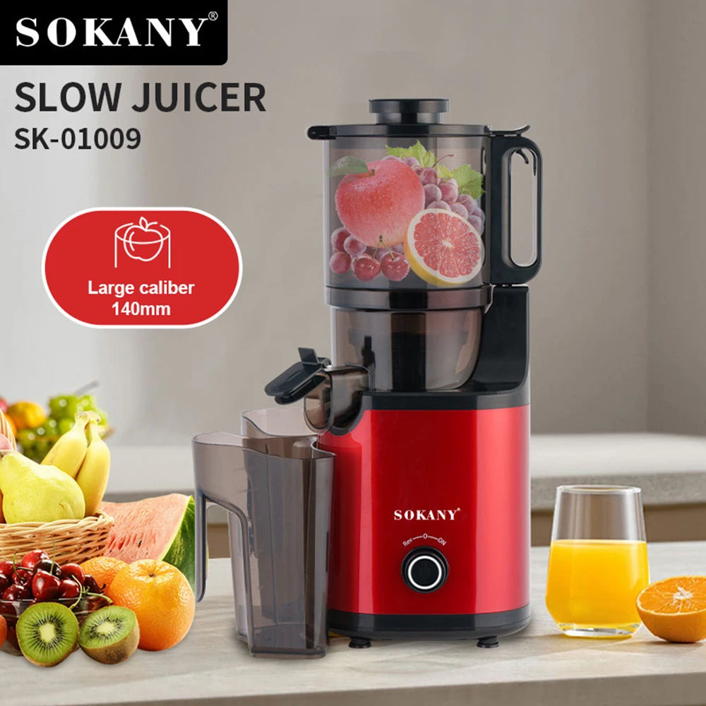 Cold Press Juicer — Slow Chewer with 140mm Large Bore Feed for Whole Fruits & Vegetables, Easy-Clean Design