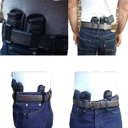 Single/Double Concealed Magazine Pouch – IWB Mag Holster for 9mm/.40/.45/.380/.357, Outdoor Waist Carry Case for Knife & Flashlight
