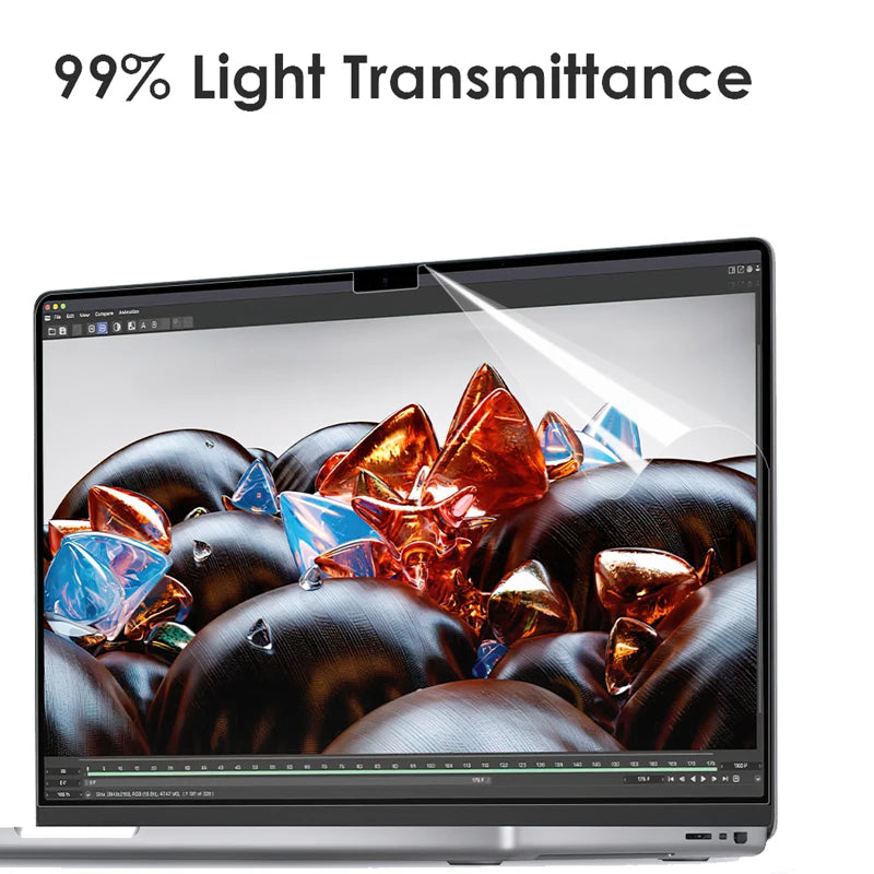 HD Clear Screen Protector for MacBook Pro & Air — Soft Film for 13", 14", 15", 16" (M1 & M2, Pro & Max)