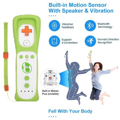 Wii Remote Controller Gamepad with Nunchuck Controller Set - Motion Plus Remote Controller for Nintendo Wii Games Control