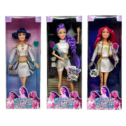 NEW KPop Demon Hunters Doll Toy — Rumi Mira Zoey Action Figure, Princess Baby Girl DIY Plastic Toy for Girls