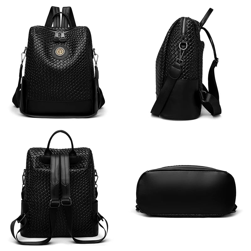 Luxury Women's Designer Backpack - High-Quality Leather, Large Capacity, Multifunctional Travel Mochila for Girls