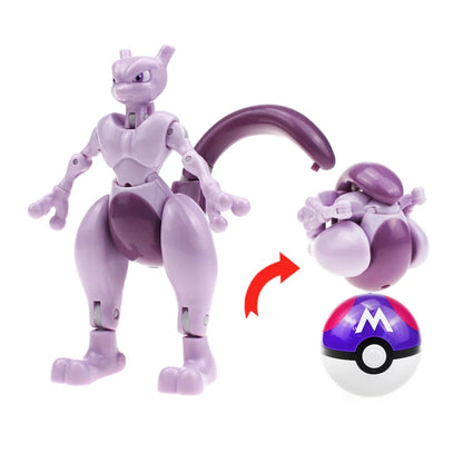 New Pokémon Action Figures – Pikachu, Charizard & Greninja Pocket Monster Poké Ball Deformation Toys for Kids Birthday Gifts