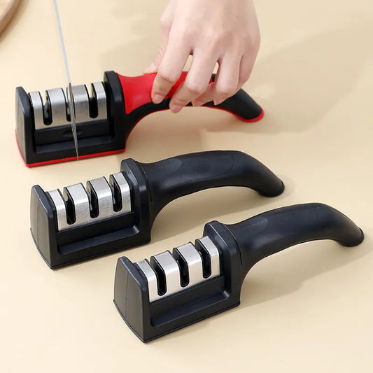 3-Stage Handheld Knife Sharpener - Quick Sharpening, Non-Slip Base, Multifunction Kitchen Tool