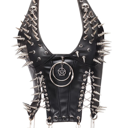 Y2K Gothic Spiked Tank Top - Punk Rock Emo Grunge Festival Style for Women