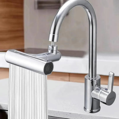 720° Swivel Waterfall Kitchen Faucet with 4 Modes - Universal Spout Sprayer for Bathroom Basin. Rainfall Sink Mixer & Tap Extender