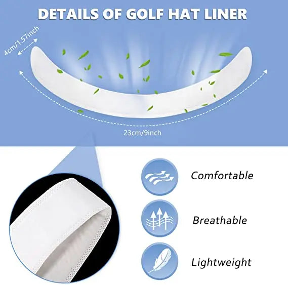 Invisible Sweat Absorber Liner Pads – Summer Baseball Cap Sweatband & Hat Size Reducer Stickers