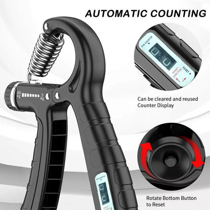 Adjustable R-Type Hand Grip Exercise - Gripper with Countable Strength Training - Strengthening Pliers Spring Finger Pinch Wrist Expander