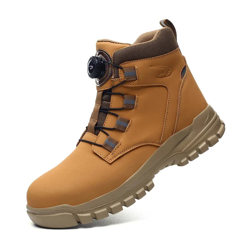 2024 Fashion Waterproof Security Work Boots – Protective Leather, Anti-Smash & Anti-Puncture Industrial Safety Shoes