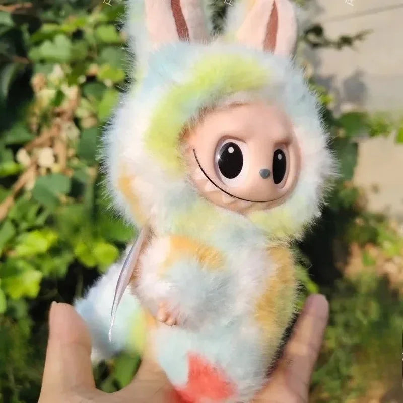 Labubu Little Angel Doll Clothes – Pink, White & Green Rabbit Plush Cotton Outfit Set