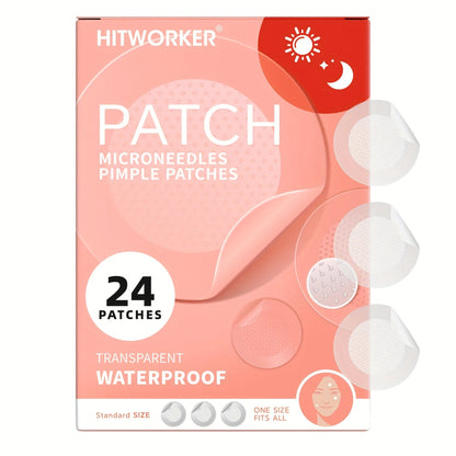 24-Piece Hydrocolloid Acne Patches - Individually Packaged Waterproof, Oil-Absorbing Spot Covers for Daily Skincare