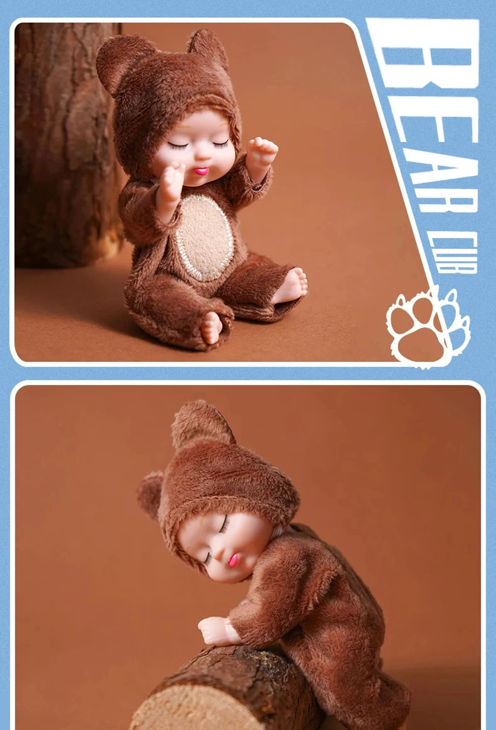 6-Piece Reborn Doll Kit – Mini Princess Sleeping Baby Dolls with Clothes & Accessories, Birthday Gift for Kids