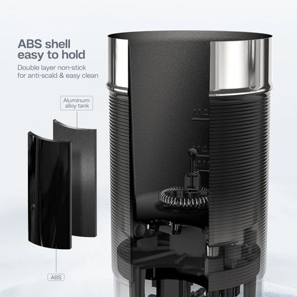 HiBREW Milk Frother M1A – Fully Automatic Cold/Hot Frothing Foamer and Chocolate Mixer, Cool Touch Latte and Cappuccino Warmer